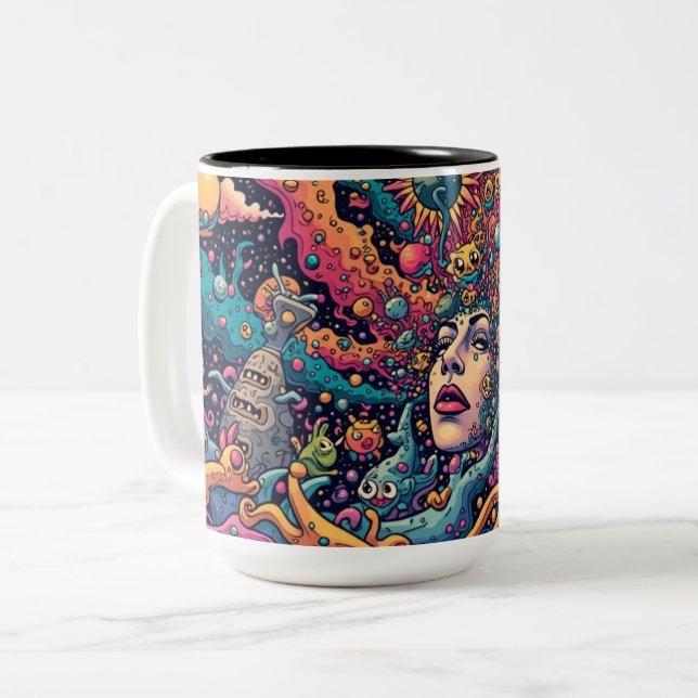 De Café Em Dois Tons Caneca branca clássica, 325 ml (Frente Esquerda)