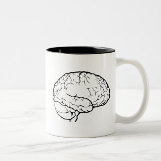 De Café Em Dois Tons Caneca branca do cérebro