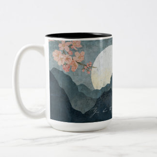 De Café Em Dois Tons Caneca Branca Estética Noturna Lunar