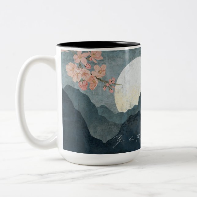 De Café Em Dois Tons Caneca Branca Estética Noturna Lunar (Esquerda)