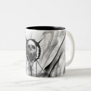 De Café Em Dois Tons Caneca (branca) eterno gritando do gritar da morte