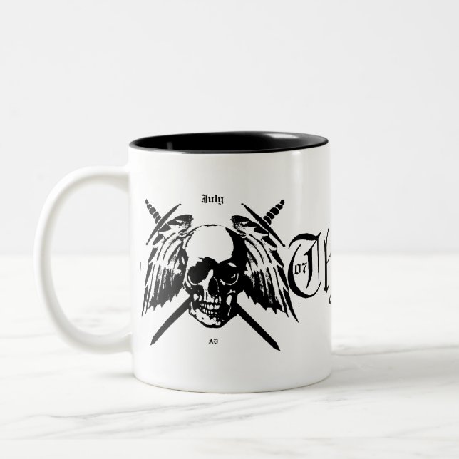 De Café Em Dois Tons caneca branca preta dos bastardos (Esquerda)