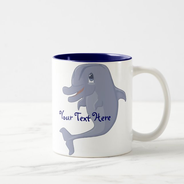 De Café Em Dois Tons Caneca brincalhão do golfinho (Direita)