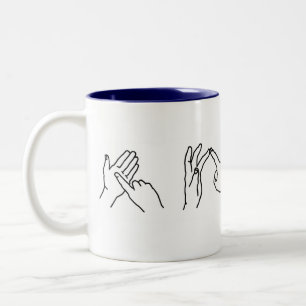 De Café Em Dois Tons Caneca britânica do linguagem gestual do "amor"