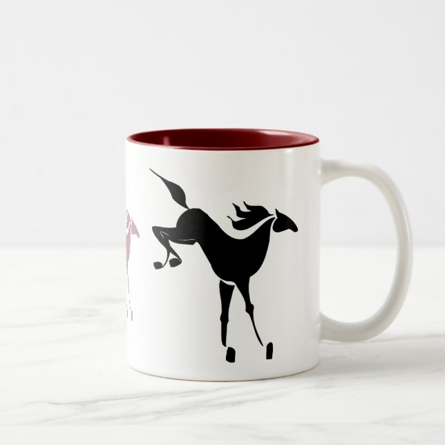 De Café Em Dois Tons caneca bucking do cavalo (Direita)