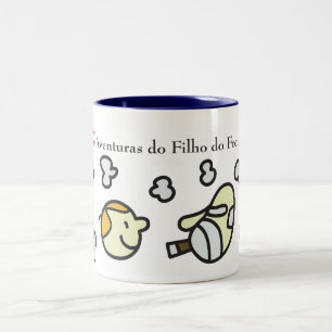 De Café Em Dois Tons Caneca Cabeças e Fumaças do Filho do Freud