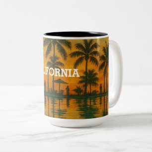 De Café Em Dois Tons Caneca California Sunset – Vibrações da Praia Trop