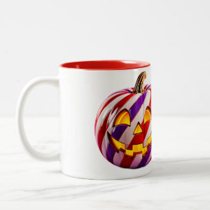 De Café Em Dois Tons Caneca Candy Stripe Pumpkin I