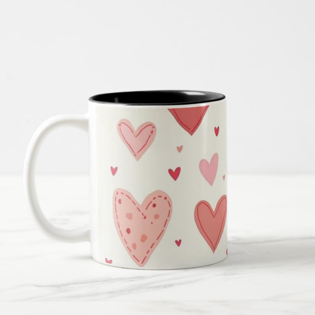 De Café Em Dois Tons caneca cardíaca (Esquerda)