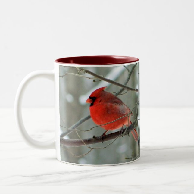 De Café Em Dois Tons Caneca cardinal vermelha animador (Esquerda)