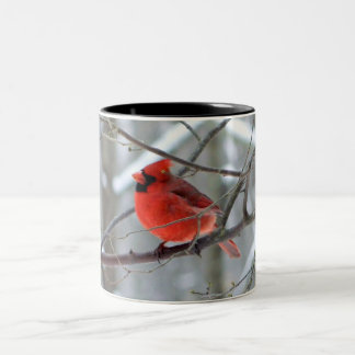 De Café Em Dois Tons Caneca cardinal vermelha do inverno