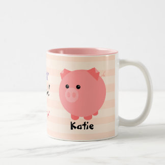 De Café Em Dois Tons Caneca carnudo bonito do porco