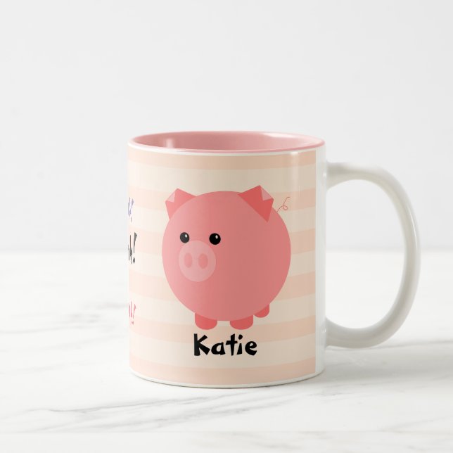 De Café Em Dois Tons Caneca carnudo bonito do porco (Direita)