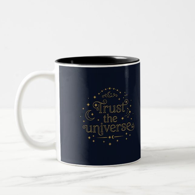 De Café Em Dois Tons Caneca Celestial Confie no Universo (Esquerda)