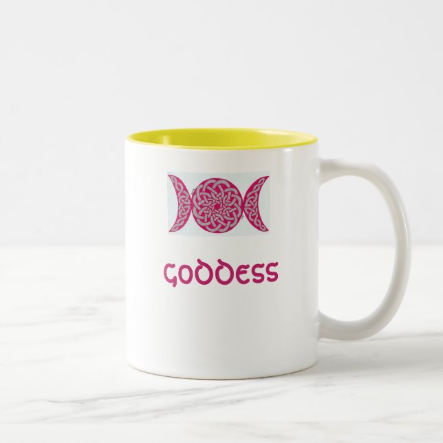 De Café Em Dois Tons Caneca celta da deusa do nó (rosa) (Direita)