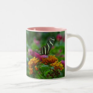 De Café Em Dois Tons caneca cerâmica borboleta bicolor