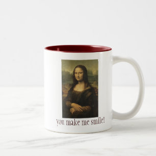 De Café Em Dois Tons Caneca cerâmica com Mona Lisa