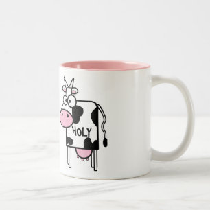 De Café Em Dois Tons Caneca cerâmica das vacas "santamente" primitivas