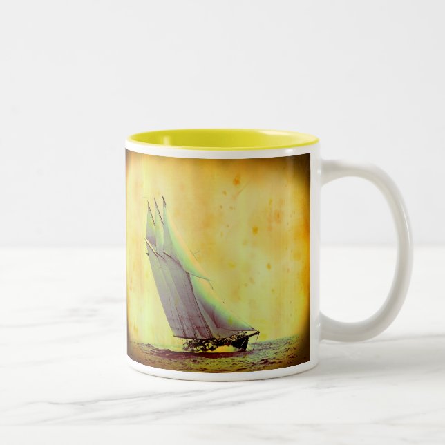 De Café Em Dois Tons Caneca cerâmica do iate da navigação (Direita)