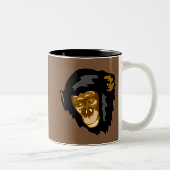 De Café Em Dois Tons Caneca - chimpanzé (Direita)