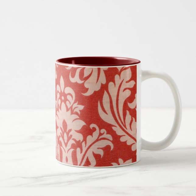 De Café Em Dois Tons Caneca chique vermelha francesa do país (Direita)