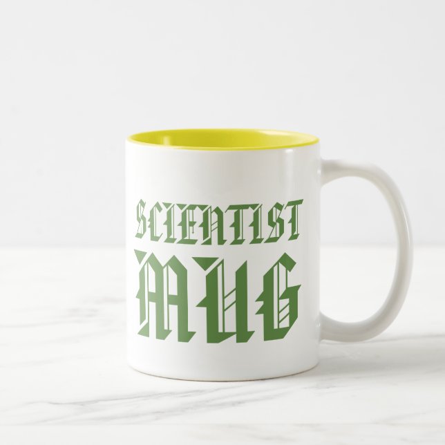De Café Em Dois Tons Caneca cientista | Diversão do slogan humorístico  (Direita)