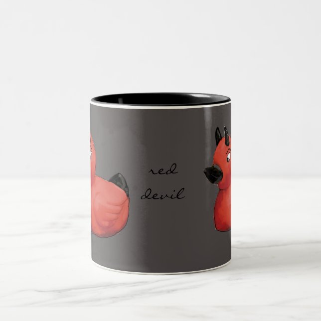 De Café Em Dois Tons Caneca cinzenta do pato do diabo (Centro)