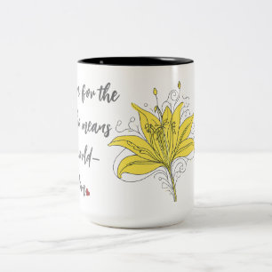 De Café Em Dois Tons Caneca Citação Lily Love – Mundo Inteiro