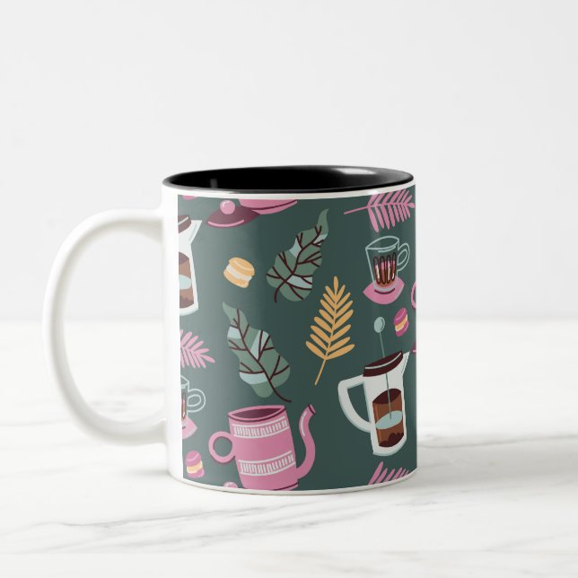 De Café Em Dois Tons Caneca Clássica (Esquerda)