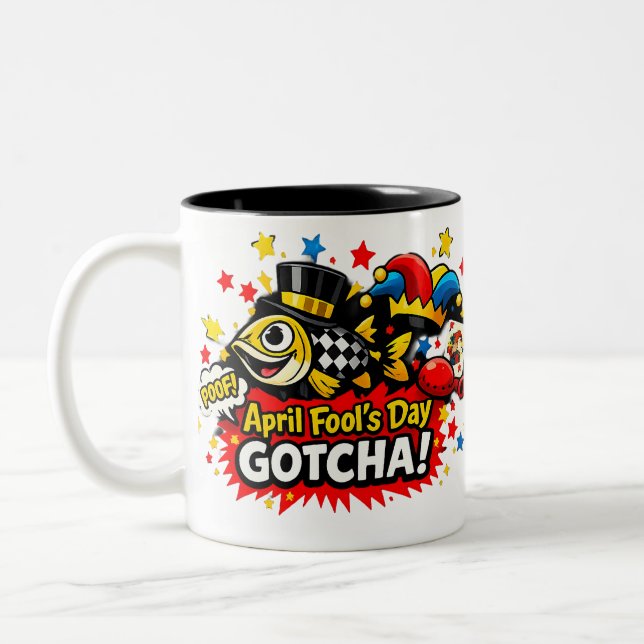 De Café Em Dois Tons Caneca Clássica do Dia da Mentira, 11 oz (Esquerda)