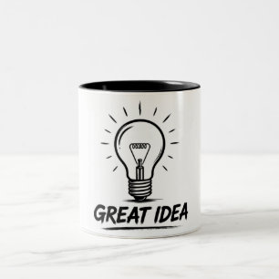 De Café Em Dois Tons Caneca Clássica Lâmpada Grande Ideia