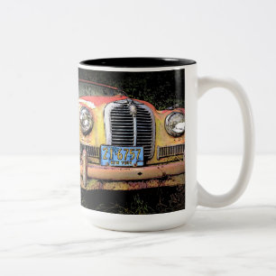 De Café Em Dois Tons Caneca clássica velha oxidada do carro
