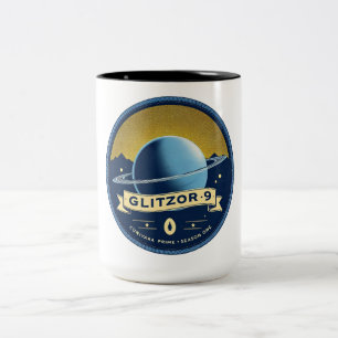 De Café Em Dois Tons Caneca Colecionável Glitzor-9 Mundo Anelado – Embl