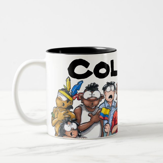 De Café Em Dois Tons Caneca Colômbia e colombianos (Esquerda)
