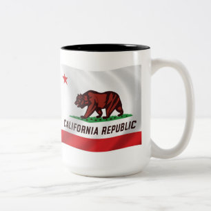 De Café Em Dois Tons Caneca com a Bandeira da Califórnia