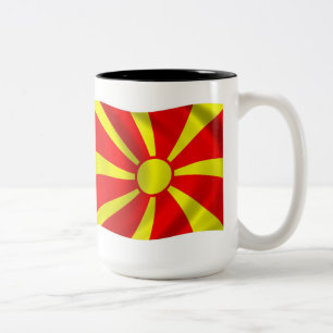 De Café Em Dois Tons Caneca com a Bandeira da Macedônia