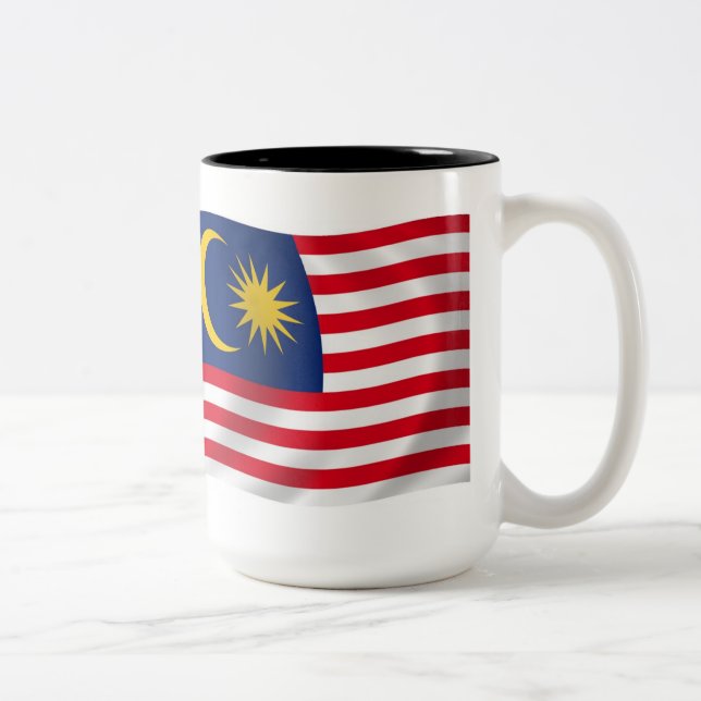De Café Em Dois Tons Caneca com a Bandeira da Malásia (Direita)