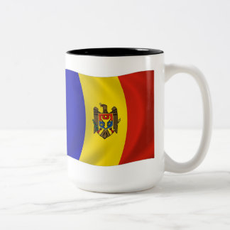 De Café Em Dois Tons Caneca com a Bandeira da Moldávia