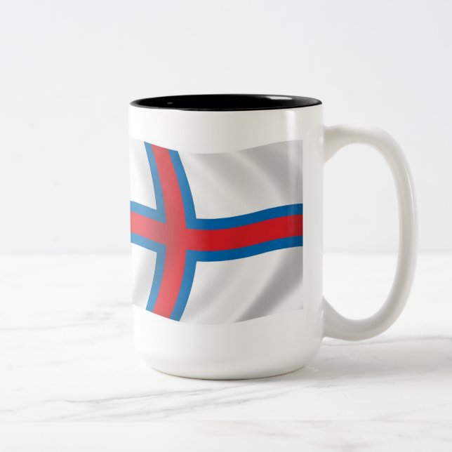 De Café Em Dois Tons Caneca com a Bandeira das Ilhas Faroé (Direita)