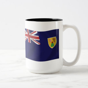 De Café Em Dois Tons Caneca com a Bandeira das Ilhas Turcas e Caicos