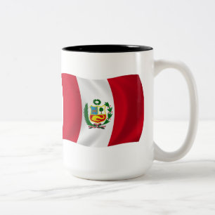 De Café Em Dois Tons Caneca com a Bandeira do Peru