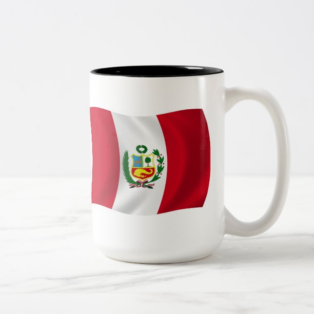 De Café Em Dois Tons Caneca com a Bandeira do Peru (Direita)