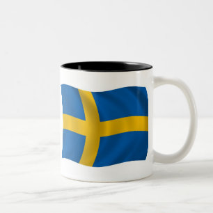 De Café Em Dois Tons Caneca com Bandeira da Suécia