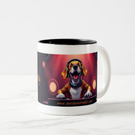 De Café Em Dois Tons caneca com banner do DJ buddydog