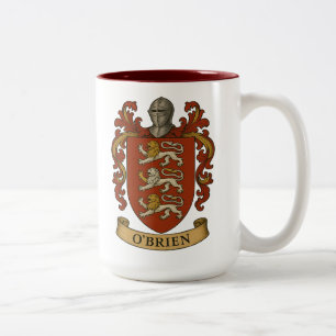 De Café Em Dois Tons Caneca com Brasão da Família O'Brien