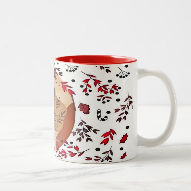 De Café Em Dois Tons Caneca com cor dentro/Natal (Direita)