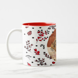 De Café Em Dois Tons Caneca com cor dentro/Natal