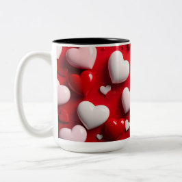De Café Em Dois Tons caneca com corações
