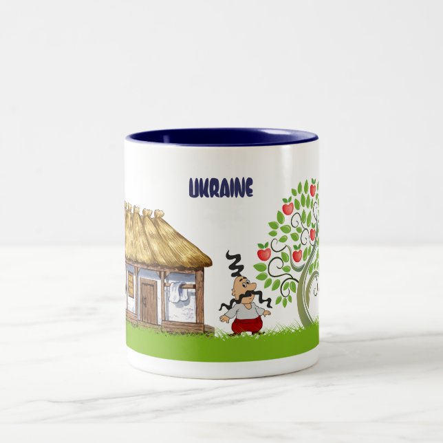 De Café Em Dois Tons Caneca com cossacks ucranianos (Centro)