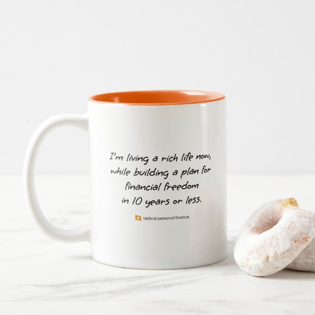 De Café Em Dois Tons Caneca com Declaração Radical para Canhotos (Com Donut)
